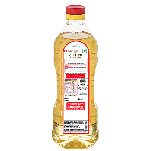 Miller Canola Oil - For All Types Of Cooking, 1 L  0% Trans Fat, 0% Cholesterol