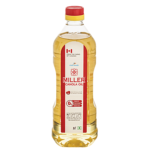 Miller Canola Oil - For All Types Of Cooking, 1 L  0% Trans Fat, 0% Cholesterol
