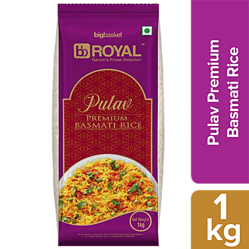 bb Royal Basmati Rice/Basmati Chawal - Pulav Premium, 1 kg Pouch 