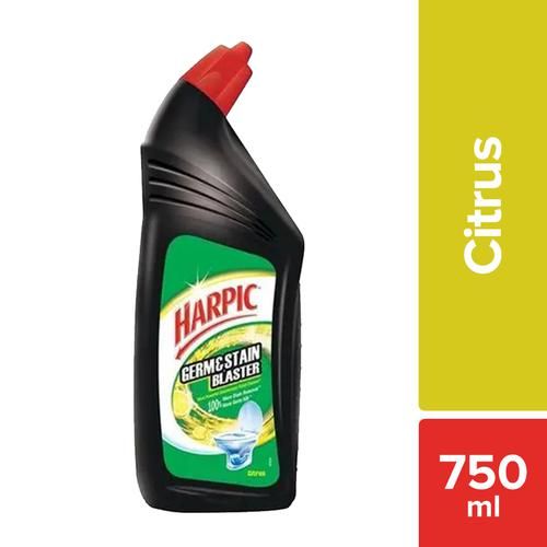 Harpic Germ & Stain Blaster Disinfectant Toilet Cleaner Liquid, Citrus, 750 ml  