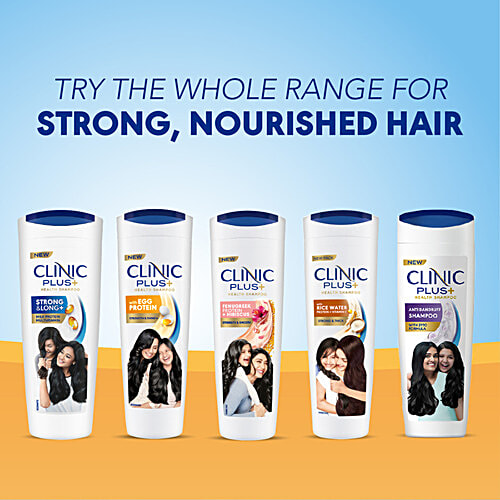 Clinic Plus Strong & Thick Shampoo - With Rice Water, Protein + Vitamin E, 355 ml  Protein & Vitamin E