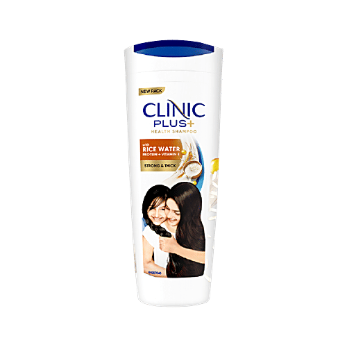 Clinic Plus Strong & Thick Shampoo - With Rice Water, Protein + Vitamin E, 355 ml  Protein & Vitamin E