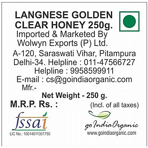 Langnese Pure Bee Honey - Golden Clear, 250 g  
