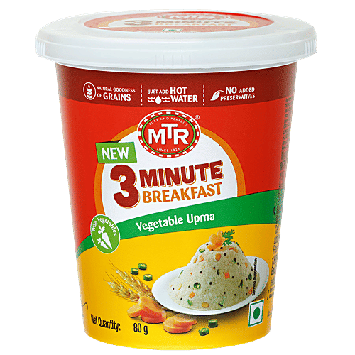 MTR Cup Vegetable Upma, 80 g  Natural Goodness of Grains, No Added Preservatives