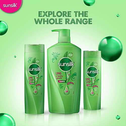 Sunsilk Long & Healthy Growth Shampoo - With Biotin, Milk Protein & Argan Oil, For Healthy Looking & Long hair, 650 ml