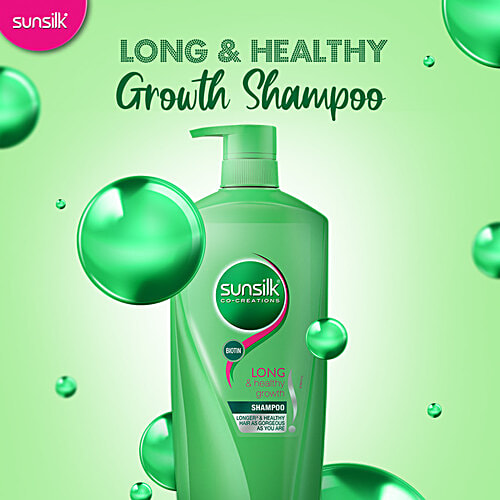 Sunsilk Long & Healthy Growth Shampoo - With Biotin, Milk Protein & Argan Oil, For Healthy Looking & Long hair, 650 ml