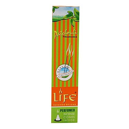 Darshan  Life Incense Sticks - Patchouli Fragrance, 90 g  Perfumed Incense Cones Inside