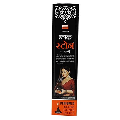 Darshan  Black Stone Incense Sticks, 90 g  