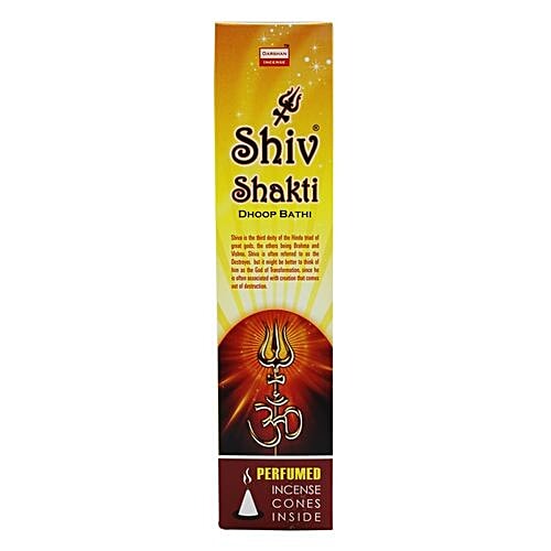 Darshan  Shiv Shakti Dhoop Bathi - Perfumed Incense Cones, 90 g  