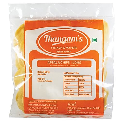 Thangams Appala Chips - Long, 100 g  