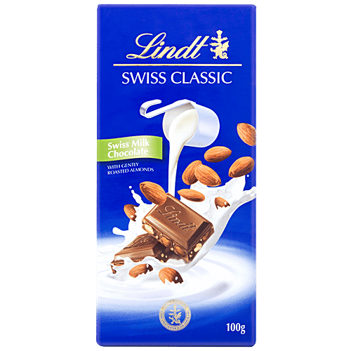 Lindt Swiss Milk Chocolate with Gently Roasted Almonds, 100 g  