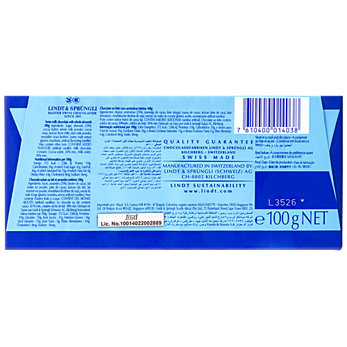 Lindt Swiss Milk Chocolate with Gently Roasted Almonds, 100 g  