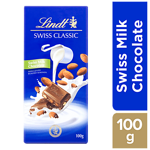 Lindt Swiss Milk Chocolate with Gently Roasted Almonds, 100 g  