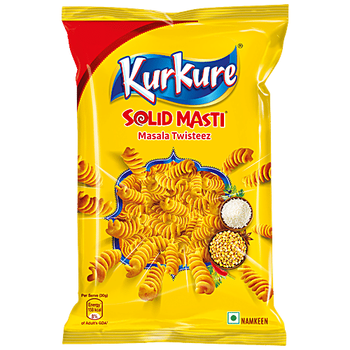Kurkure Solid Masti Masala Twisteez Namkeen, 61 g  