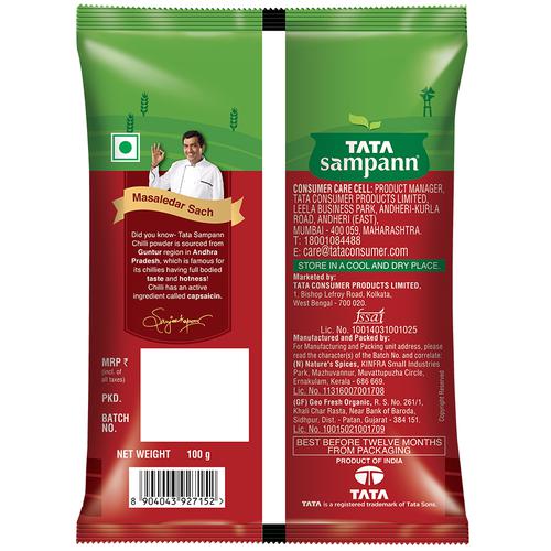 Tata Sampann Chilli Powder/Menasina Pudi, 100 g  