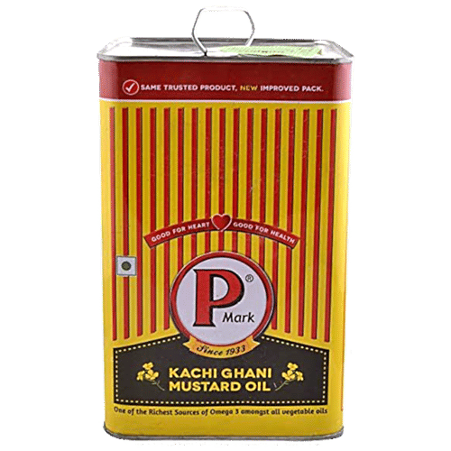 Buy P Mark Kacchi Ghani Mustard Oil 5 Ltr Can Online at the Best Price