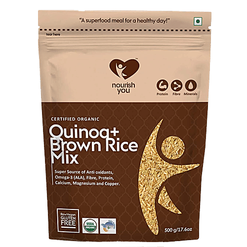 Buy Nourish You Certified Organic Quinoa Brown Rice 500 Gm Pouch Online