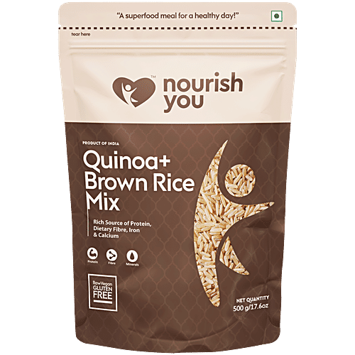 Nourish you Quinoa+ Brown Rice Mix - Gluten Free, 500 g Pouch Rich in protein