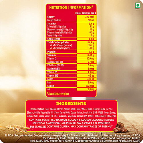 Kellogg's Chocos - Crunchy Bites, 23 g  Source Of Fibre, Calcium, High In Protein, 10 Essential Vitamins & Minerals, Breakfast Cereals