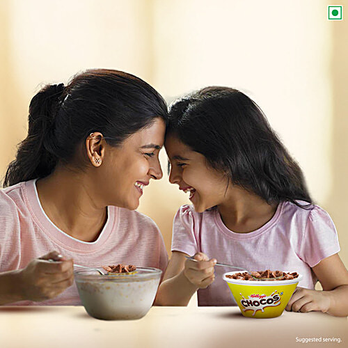 Kellogg's Chocos - Crunchy Bites, 23 g  Source Of Fibre, Calcium, High In Protein, 10 Essential Vitamins & Minerals, Breakfast Cereals