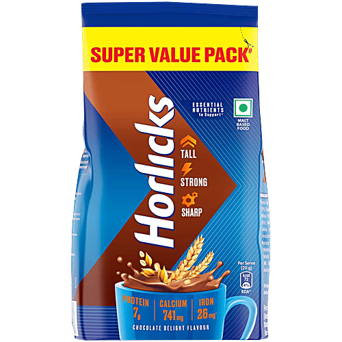 Horlicks Chocolate Delight Flavour Nutrition Drink, 750 g Refill Pack 