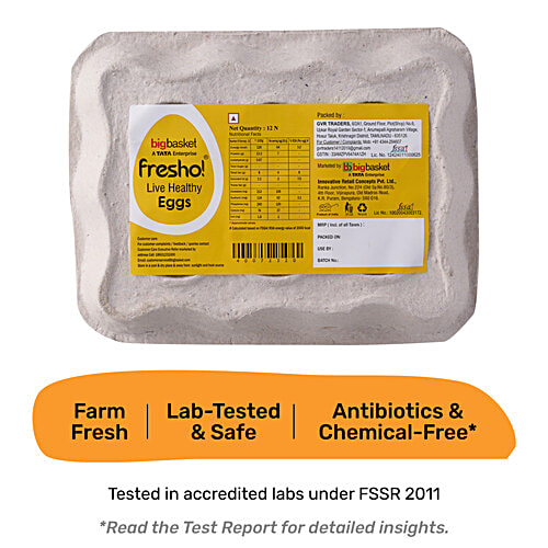 fresho! Farm Eggs, Regular, 12 pcs  