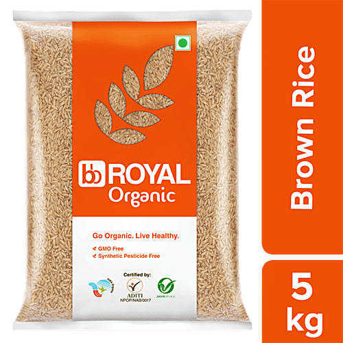 bb Royal Organic Brown Rice, 5 kg  GMO Free, Synthetic Pesticide Free