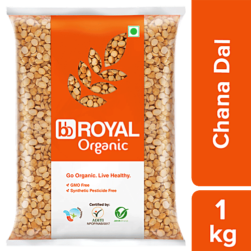 bb Royal Organic - Chana Dal/Channa Unpolished, 1 kg  