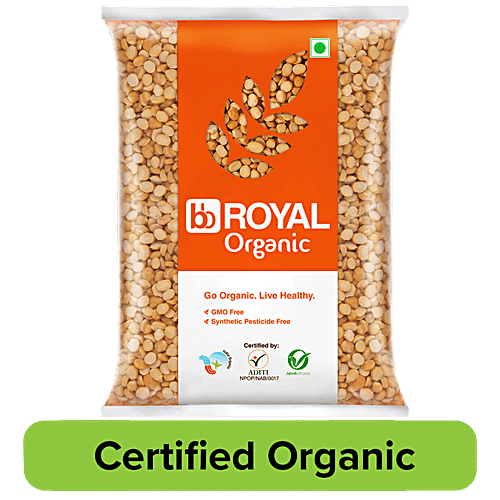 bb Royal Organic Chana Dal - Unpolished, 500 g  GMO Free, Synthetic Pesticide Free