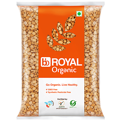 bb Royal Organic Chana Dal - Unpolished, 500 g  GMO Free, Synthetic Pesticide Free