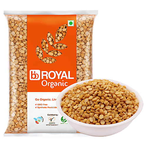bb Royal Organic Chana Dal - Unpolished, 500 g  GMO Free, Synthetic Pesticide Free