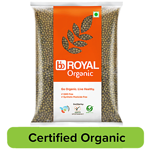 bb Royal Organic - Green Moong Whole, 1 kg  