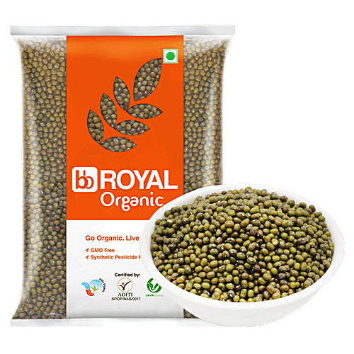 bb Royal Organic - Green Moong Whole, 1 kg  
