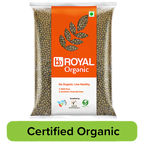bb Royal Organic - Green Moong Whole, 500 g  
