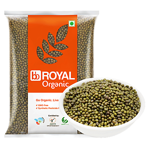 bb Royal Organic - Green Moong Whole, 500 g  