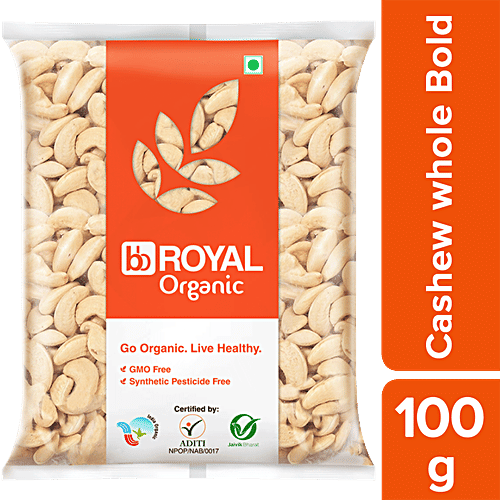bb Royal Organic - Cashew/Kaju Whole Bold, 100 g  