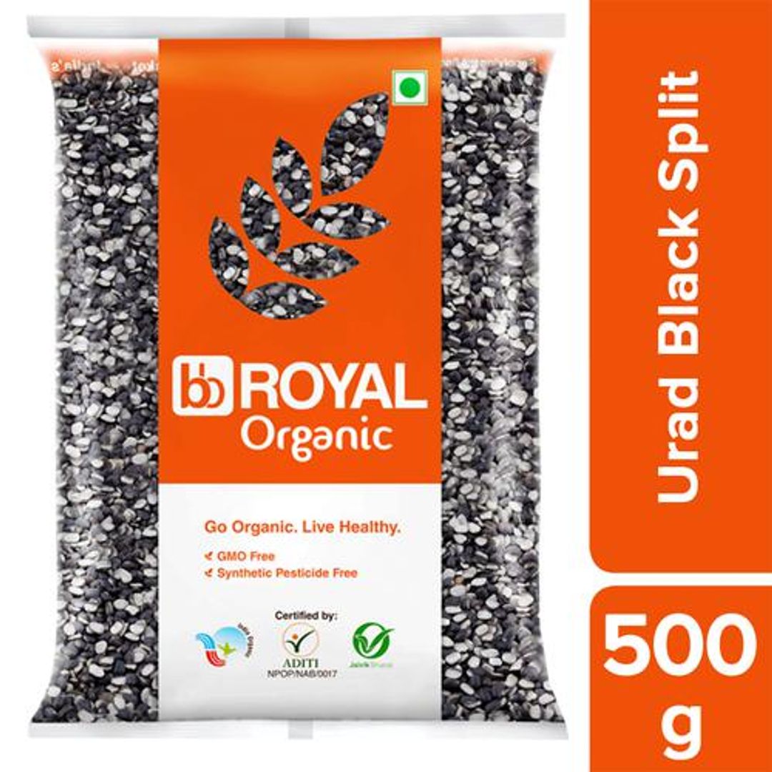 BB Royal Organic - Urad Dal/Uddina Bele, Black, Split, 500 g 