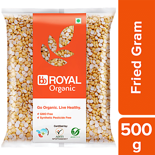 bb Royal Organic Fried Gram/Bhunja Chana Dal, 500 g  
