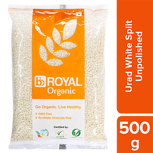 bb Royal Organic - Urad Dal White (Split), Unpolished, 500 g  