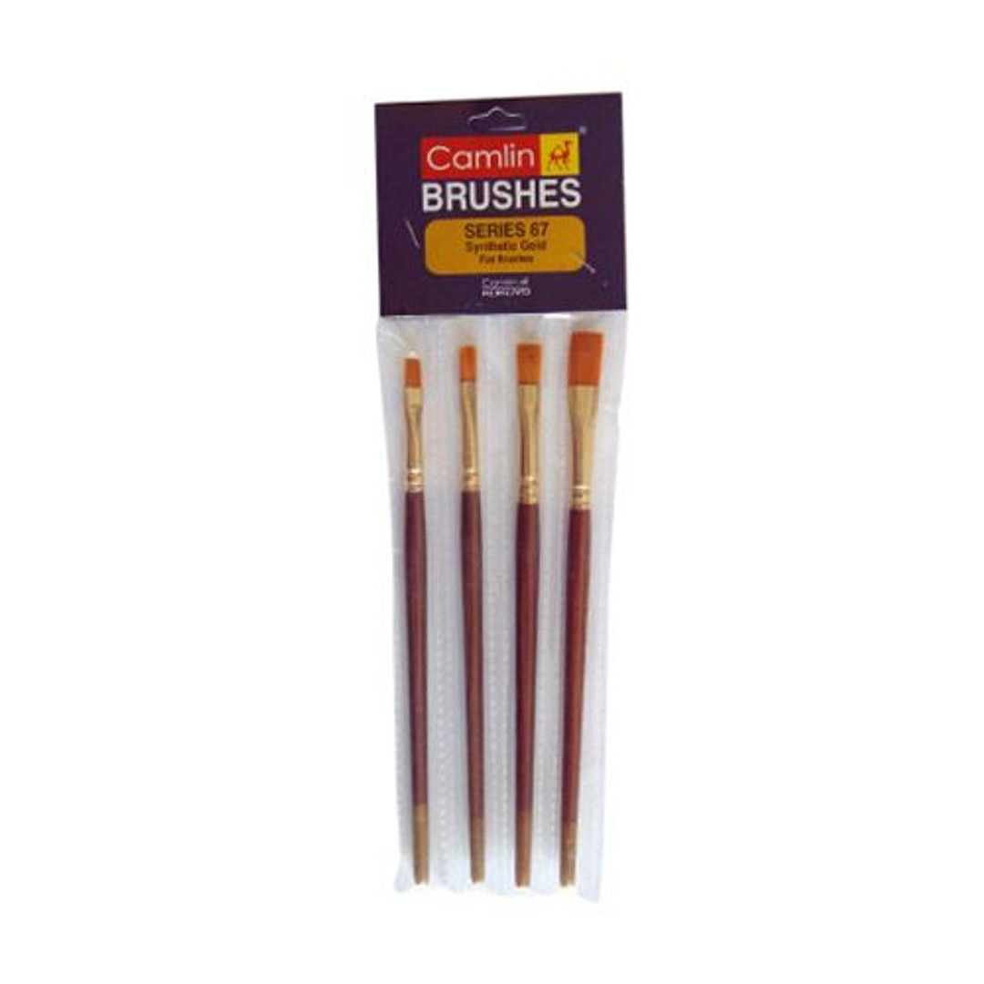 Buy Camlin Paint Brush Series 67 Flat Synthetic Gold Online at Best