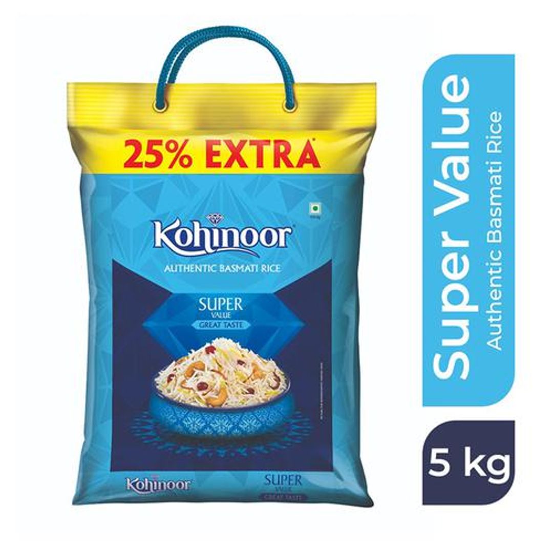 Kohinoor Basmati Rice/Basmati Akki - Authentic, Super Value, 5 kg 