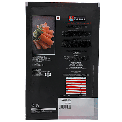 Big Sams Salmon Smoked - Presliced, 100 g  