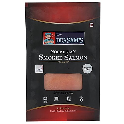 Big Sams Salmon Smoked - Presliced, 100 g  