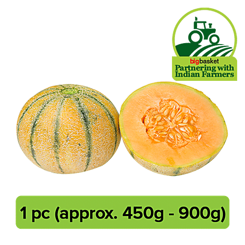 Fresho Muskmelon - Striped, 1 pc (approx. 450 g - 900 g) 
