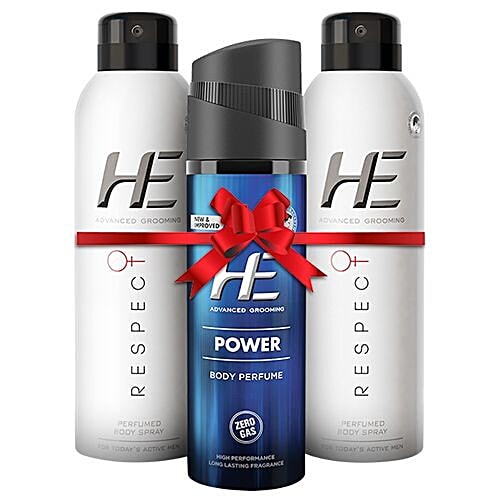 He Deodorant Body Spray - Perfumed, 2+1, 450 ml  Long Lasting Freshness