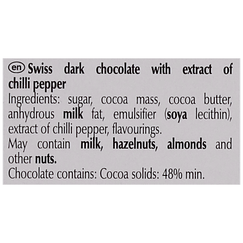 Lindt Excellence Dark Chocolate - Chilli, 100 g  Smooth Mellow Flavour
 Spicy Chilli Composition