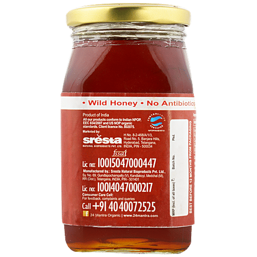 24 Mantra Organic Wild Honey, 500 g  