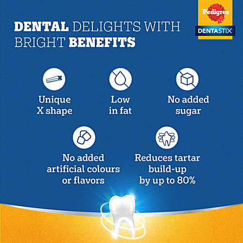 Pedigree Dentastix Dog Treat Daily Oral Care For Adult - Medium, 10-25 kg, Weekly Pack, 180 g (7 Sticks)