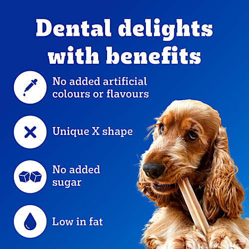 Pedigree Dentastix Dog Treat Daily Oral Care For Adult - Small, 5-10 kg, Monthly Pack, 440 g (28 Sticks) Triple Action, Supports Gum Health