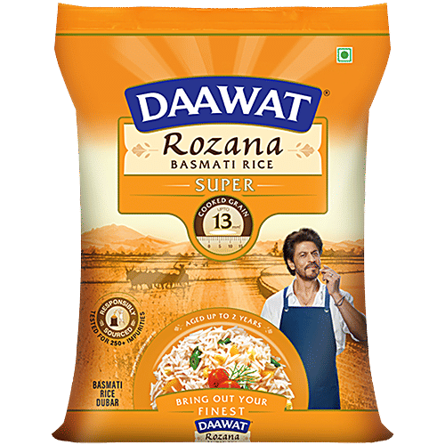 Daawat Basmati Rice/Basmati Tandul - Rozana Super 90, 1 kg Aged up to 2 Years